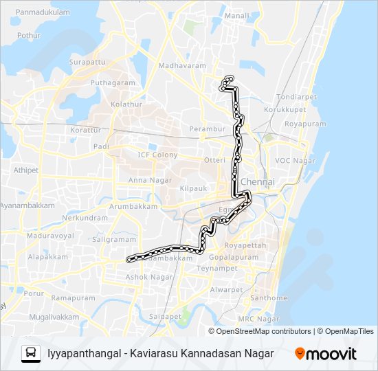 37E Bus Line Map