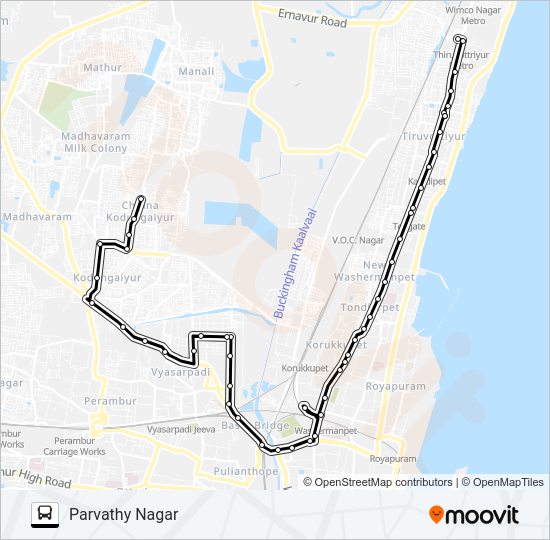 38D Bus Line Map