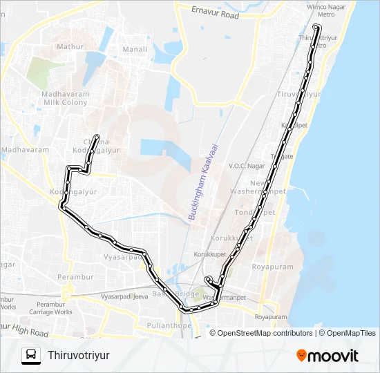 38D Bus Line Map