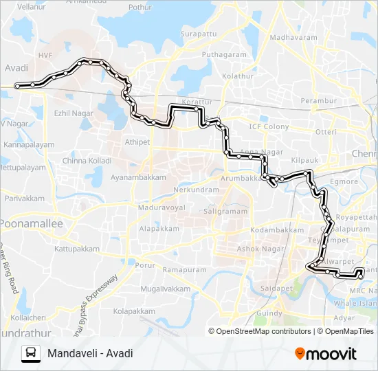41D Bus Line Map