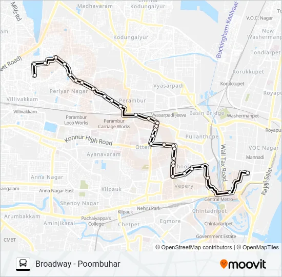 42B Bus Line Map