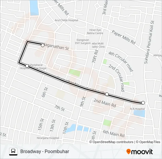 42B Bus Line Map