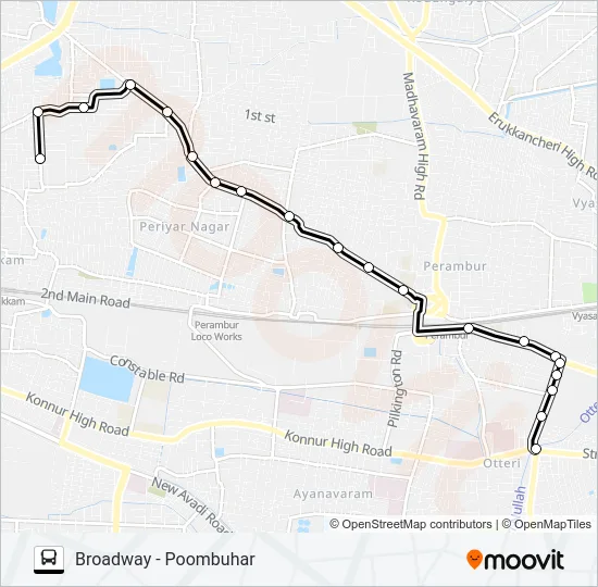 42B Bus Line Map
