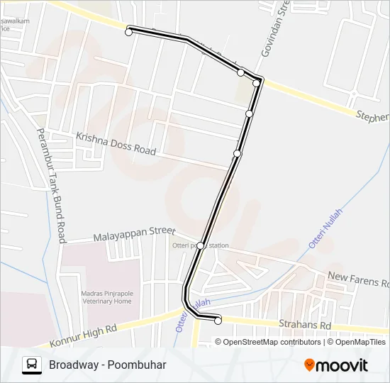 42B Bus Line Map