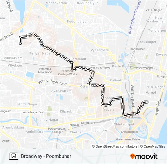 42B Bus Line Map
