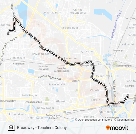 42C Bus Line Map