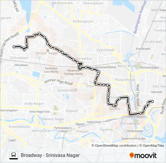 42D Bus Line Map