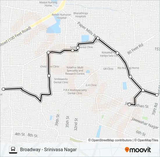 42D Bus Line Map