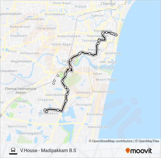 45A bus Line Map