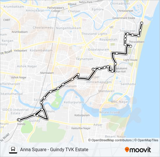 45B bus Line Map