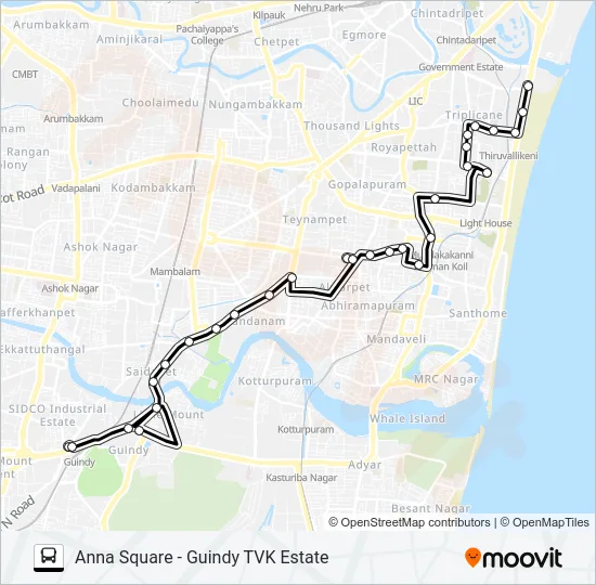 45B Bus Line Map