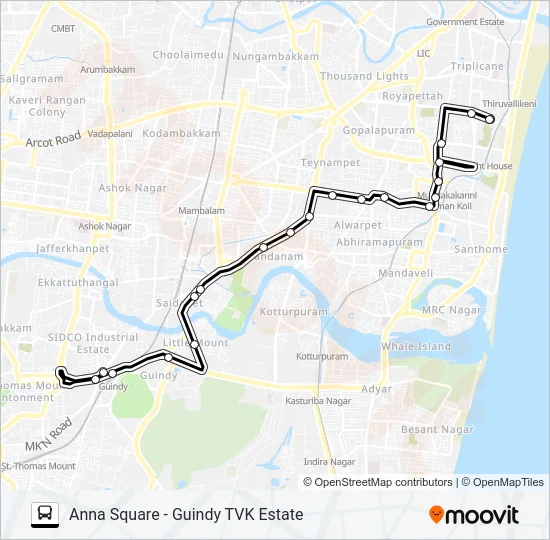 45B Bus Line Map