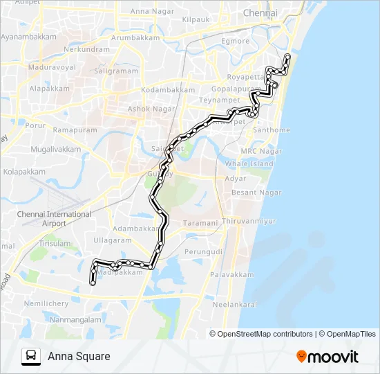 45E Bus Line Map