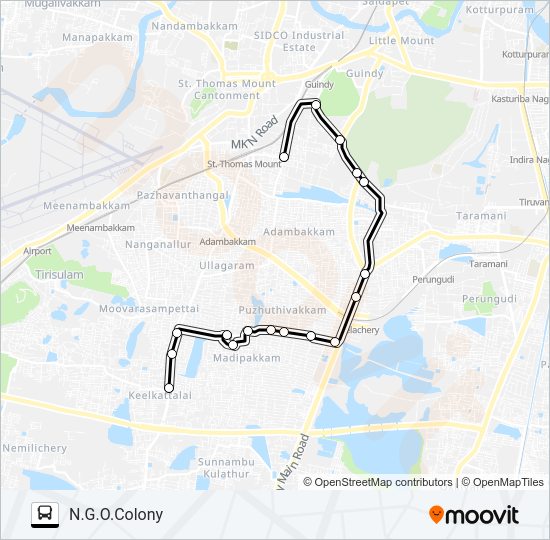 45E bus Line Map