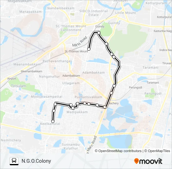 45E Bus Line Map