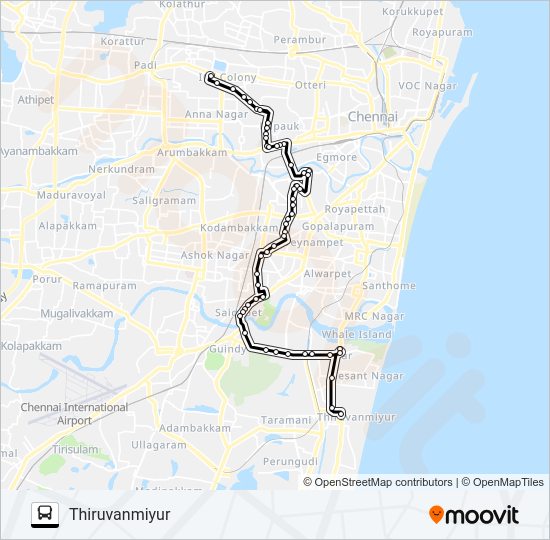 47A bus Line Map