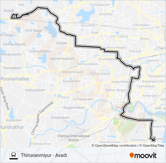 47D bus Line Map