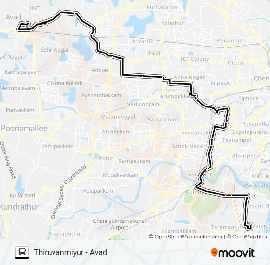 47D Bus Line Map