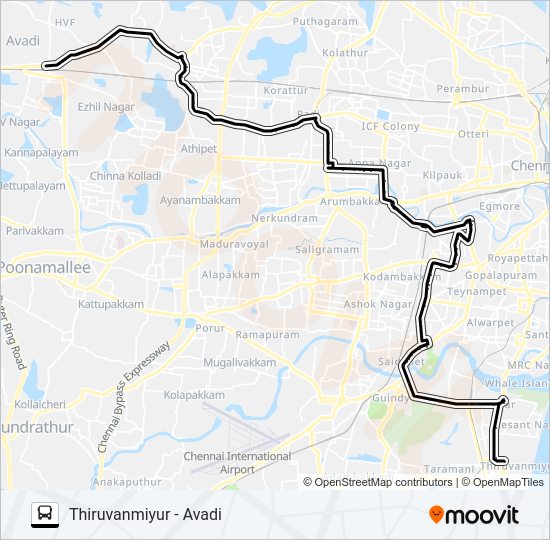 47D bus Line Map