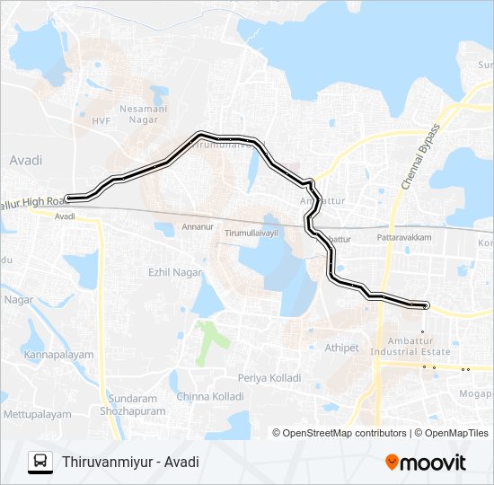 47D bus Line Map