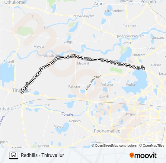 505 Bus Line Map