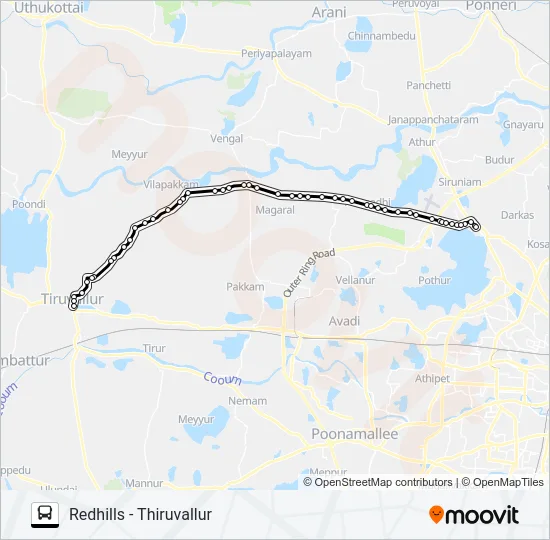 505 Bus Line Map
