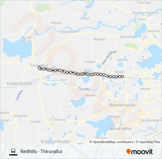 505 Bus Line Map