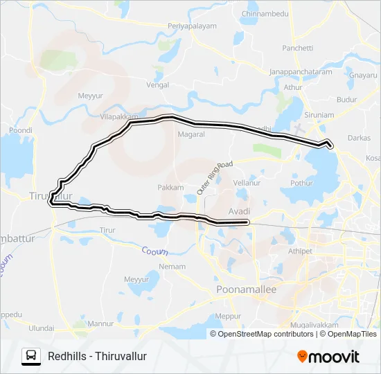 505 Bus Line Map