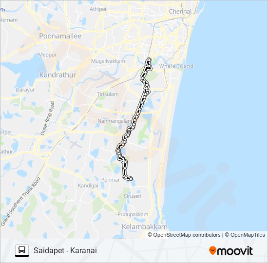 51B bus Line Map