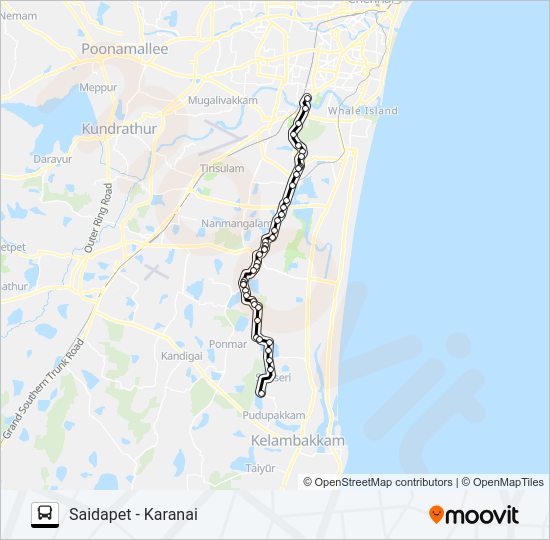 51B Bus Line Map