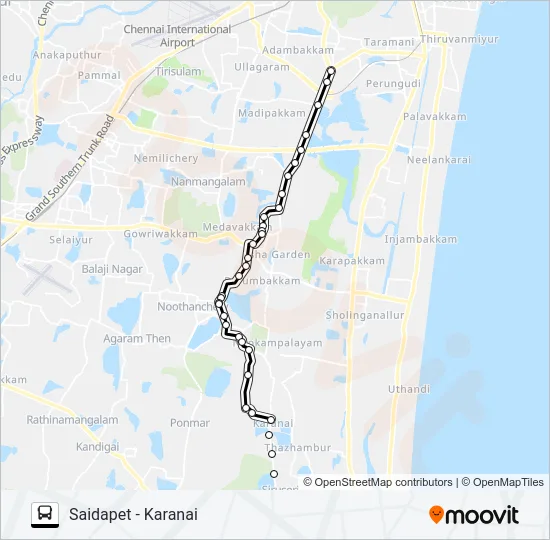 51B Bus Line Map