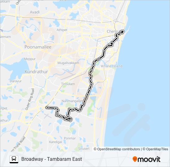 51D bus Line Map