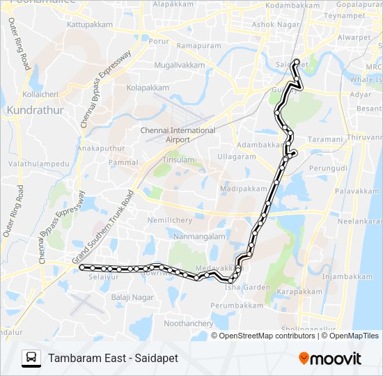 51H Bus Line Map