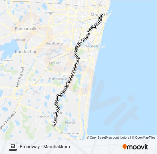 51J Bus Line Map