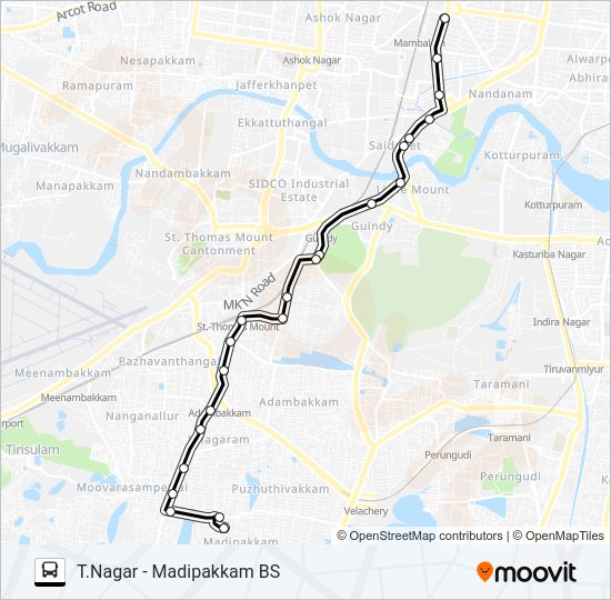 51M bus Line Map