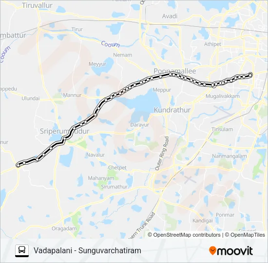 525 Bus Line Map