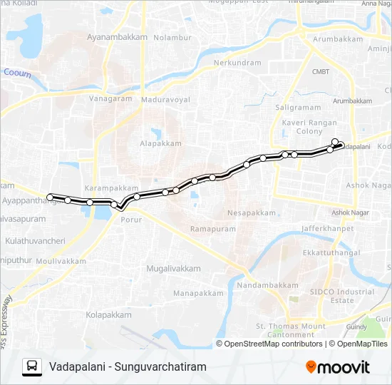 525 Bus Line Map