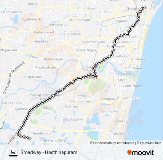 52B Bus Line Map