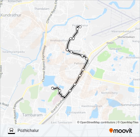 52J Bus Line Map