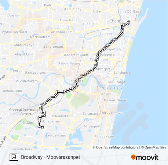 52P Bus Line Map