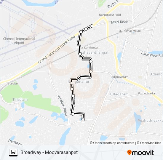 52P Bus Line Map