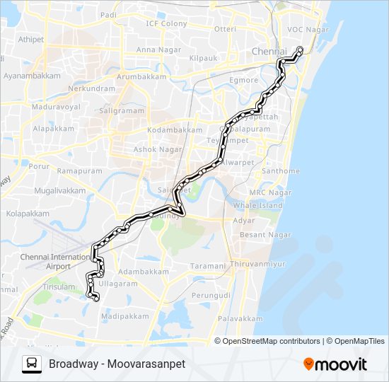 52P bus Line Map