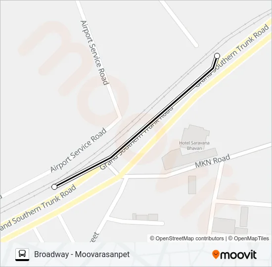 52P Bus Line Map