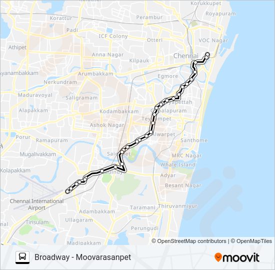 52P Bus Line Map