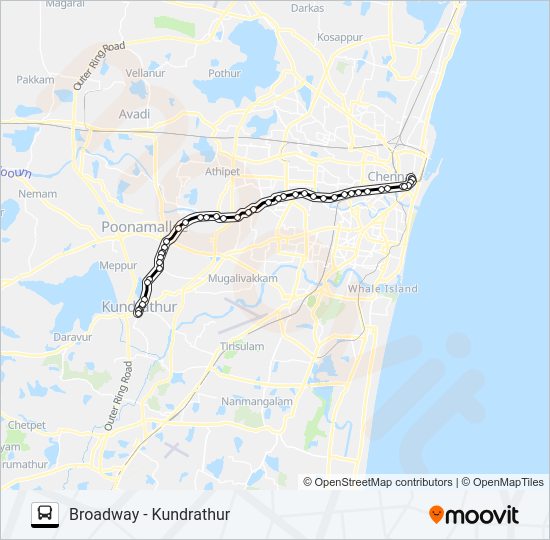 53E Bus Line Map