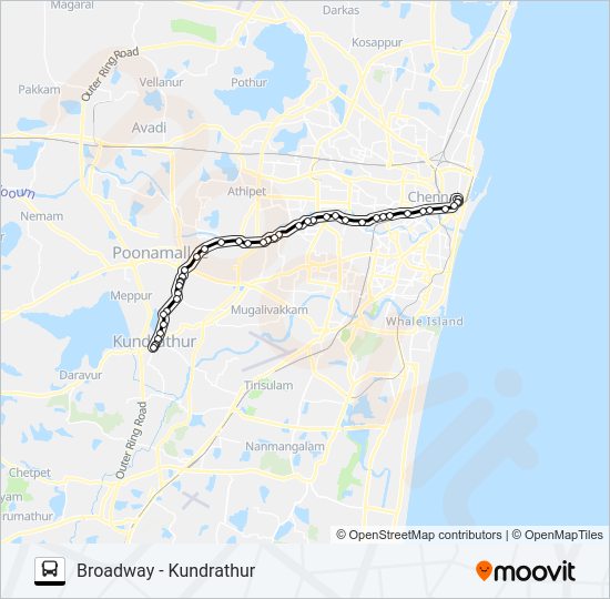 53E Bus Line Map