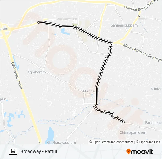 53P Bus Line Map