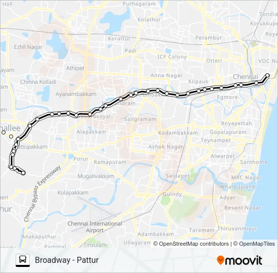 53P Bus Line Map