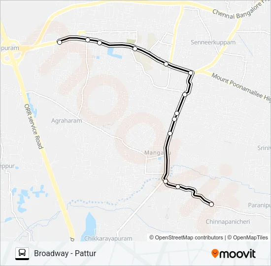 53P Bus Line Map