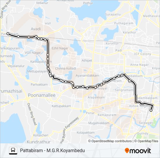 53S Bus Line Map